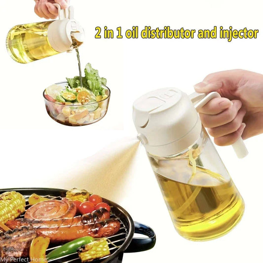 Garrafa de spray plástico multifuncional de 500ml para óleo, ideal para churrasco, cozinha e piquenique
