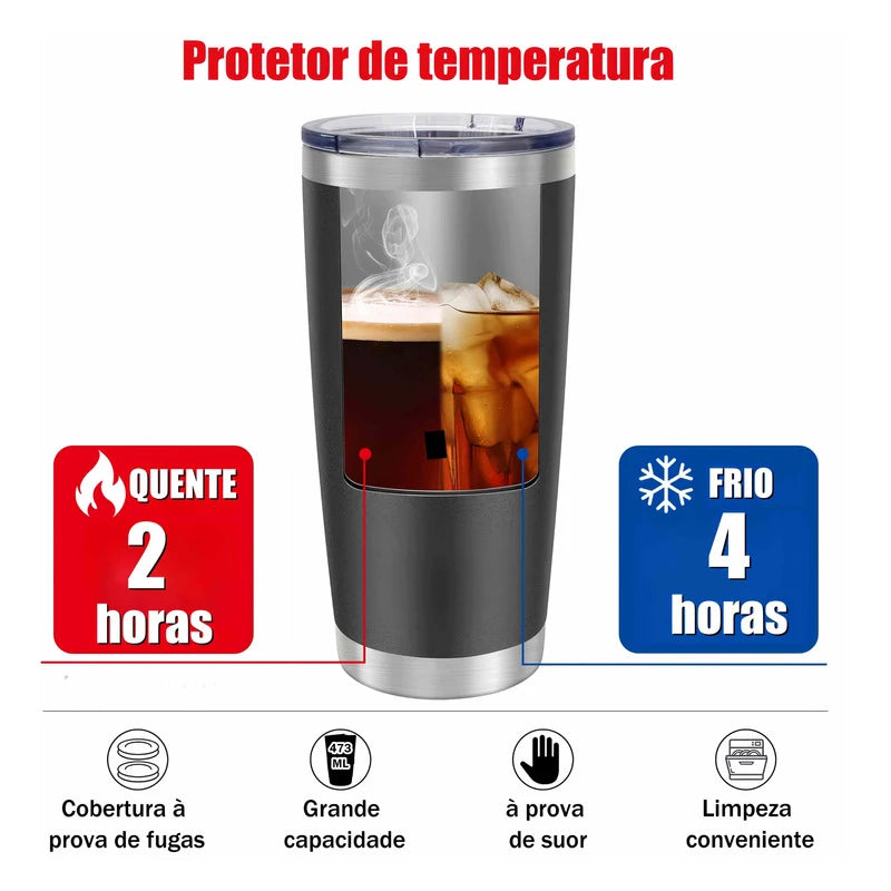 Copo Térmico em Aço Inox com Tampa 473ml